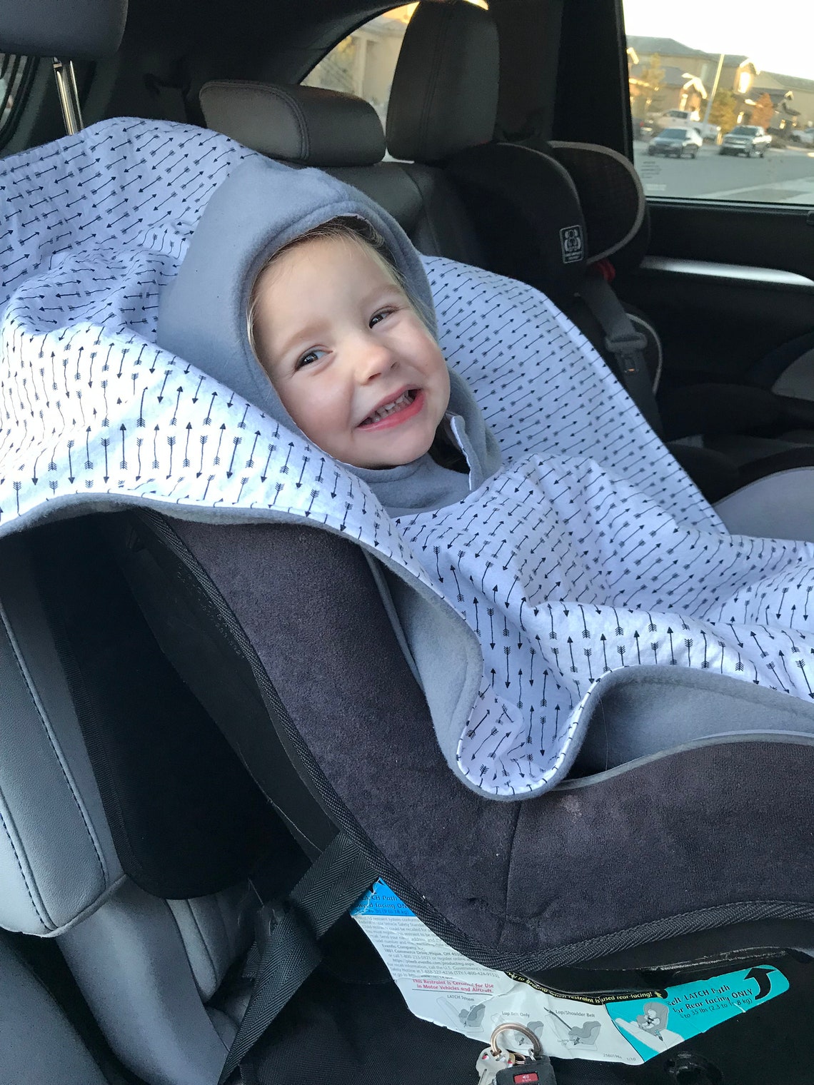 Car Seat Poncho. Reversible Childrens Poncho with hood. Etsy