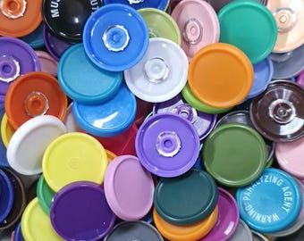 Medium 20mm (#100) Medication Vial Caps! crafts mosaic colors pixel art med pharmacy