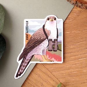 Autocollant observateur d'oiseaux autour des palombes de 5 cm (2 po.)
