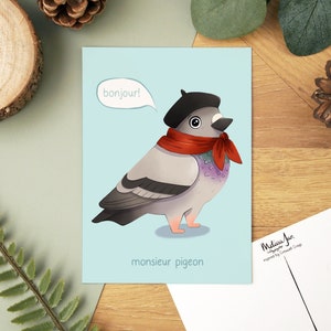Carte postale Monsieur Pigeon (Collection Monsieur Pigeon) - petite carte postale d'art A6