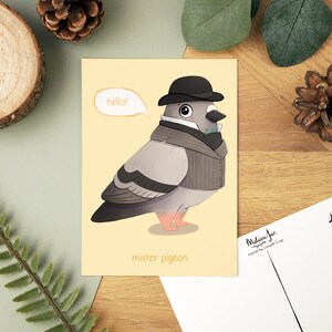 Mister Pigeon Postcard Mr Pigeon Collection small A6 art postcard print image 1