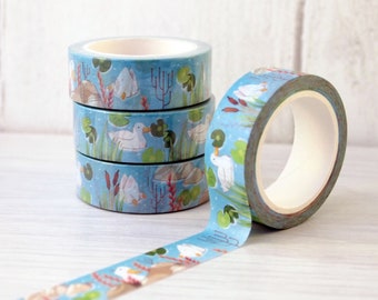 Bottoms Up Duck washi tape - decorative patterned paper craft tape perfect for scrap booking and journaling, cute stationery