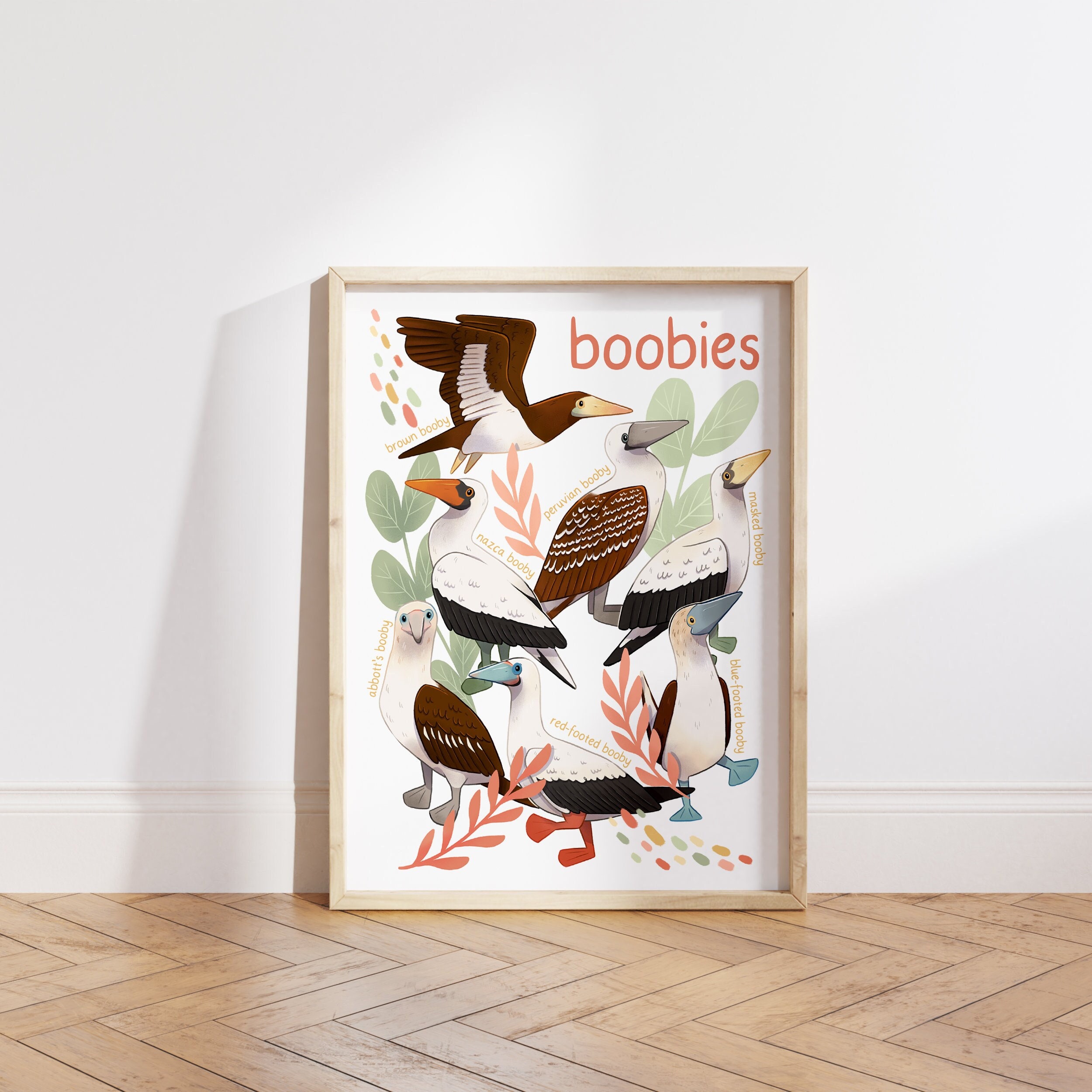 Boobs Hand Drawn Print Printed and Shipped Funny Cheeky Boobies Wall Art  Modern Print Home Decor Wall Decor 