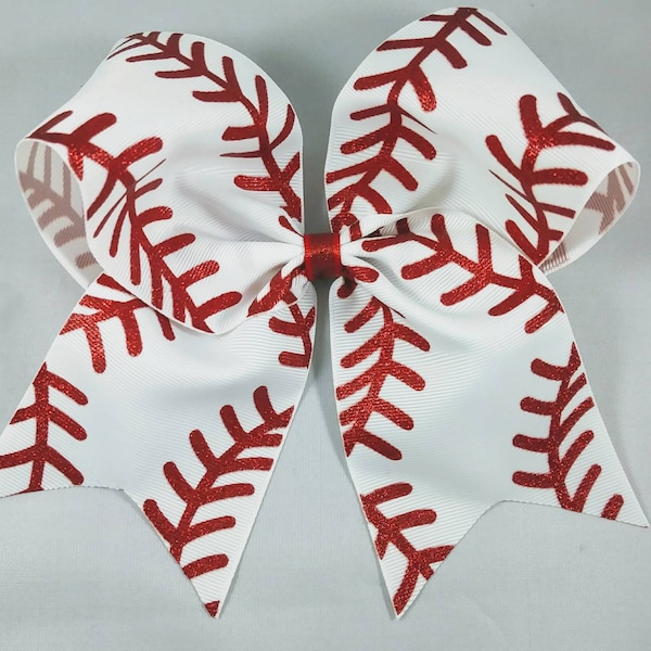 Baseball Cheer Bow, Sports Hairbow, Girls Hair Bow