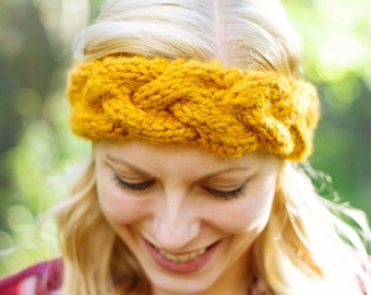 cable knit braided chunky handmade headband ear warmer | the cicely | honeycomb