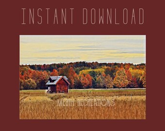 Field House in Fall Art Print, Original Photography, Wall Art, Michigan, Digital Download, Instant Download, Printable