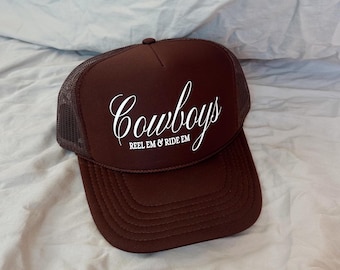 Cowboys Fishing Hat Cowgirl Trucker Hat Country Theme Hat Custom Trucker Hat Western Trucker Hat Women Trucker Hat River Fishing Hat Funny