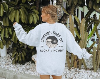 Coastal Cowgirl Sweatshirt Preppy Western Sweatshirt Cowgirl Surf Club Crewneck Howdy Shirt Cowgirl Aesthetic Shirt Coastal Sweatshirt