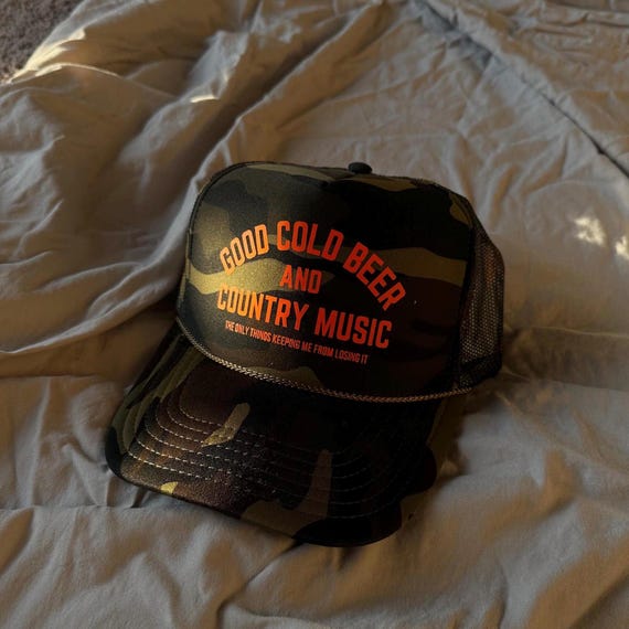 Cold Beer Country Music Hat Cowgirl Trucker Hat Western Theme Hat Retro Cowgirl Trucker Hat Beer Girl Hat Country Theme Hat Trendy