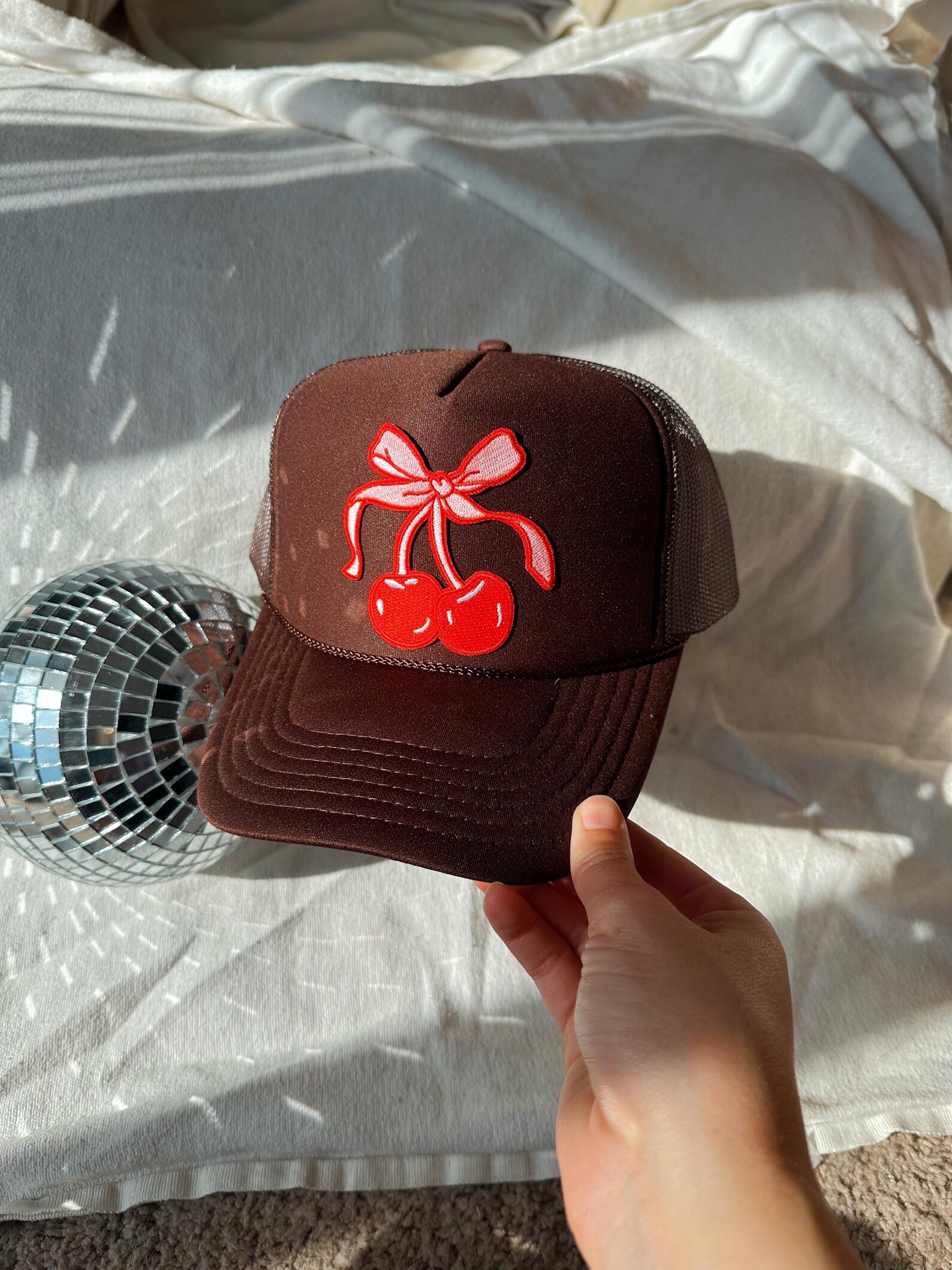 Cherry Bow Trucker Hat