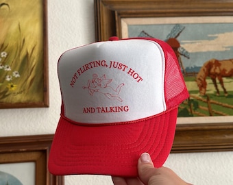 Pas de flirt, juste sexy et parlante Casquette trucker drôle pour elle Casquette trucker dragueur Cadeau pour elle Cupidon Casquette trucker Chapeau de rivière Chapeau en mousse
