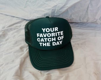 Favorite Catch of the Day Cowgirl Trucker Hat Fishing Theme Hat Custom Trucker Hat Western Trucker Hat Women Trucker Hat River Fishing Hat
