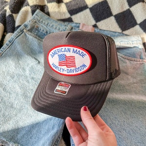 American Made Trucker Hat Trendy Trucker Hat Harley Davidson Trucker Hat American Theme Trucker Hat Cowgirl Trucker Hat Western USA Hat