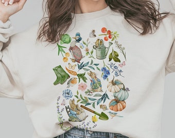 Cottagecore Peter Rabbit Sweatshirt - Beatrix Potter Charaktere Unisex Pullover - Ostern Geschenk für Gärtner
