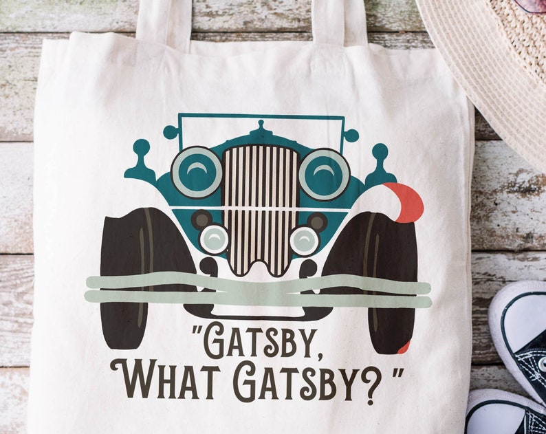 Great Gatsby Book Tote Bag - Classic Literature Quote Canvas - F Scott Fitzgerald Eco Friendly Package