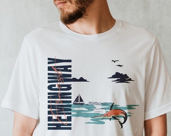 Hemingway Shirt - Ernest Hemingway - Alter Mann und Meer TShirt - Buch Liebhaber - Geschenk für Lehrer - Back to School Unisex T-Shirt