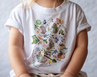 TODDLER Cottagecore Peter Rabbit Shirt - Beatrix Potter Characters Unisex TShirt - Easter Holiday Gift for Gardener