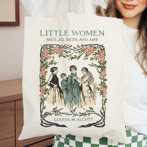 Little Women Tote Bag - English Literature Gift - Louisa M. Alcott Canvas Bag - Literary Bookish Gift - Bookclub