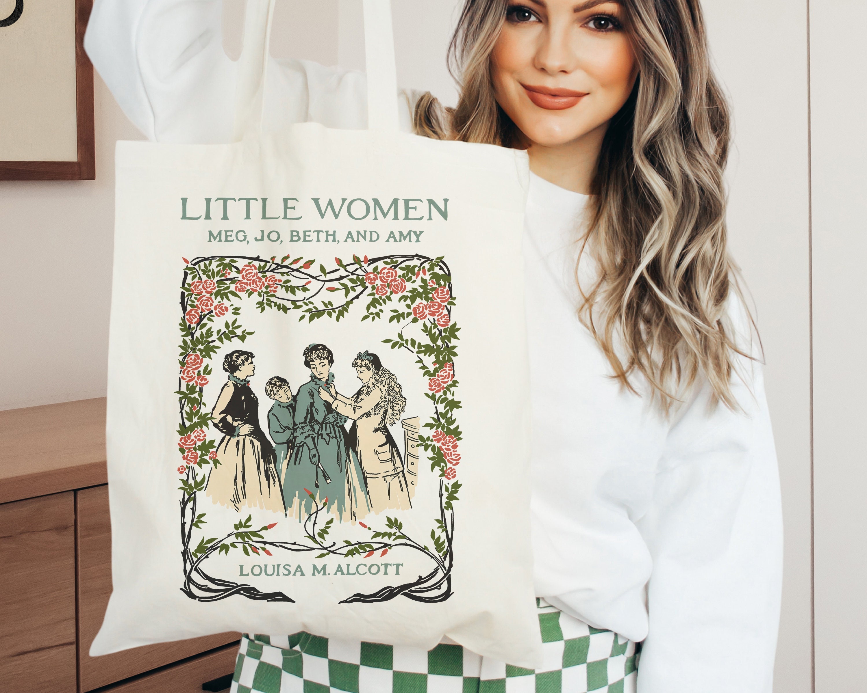 Buy Little Women Cotton Tote Bag Book Page Print Louisa May Online in India  