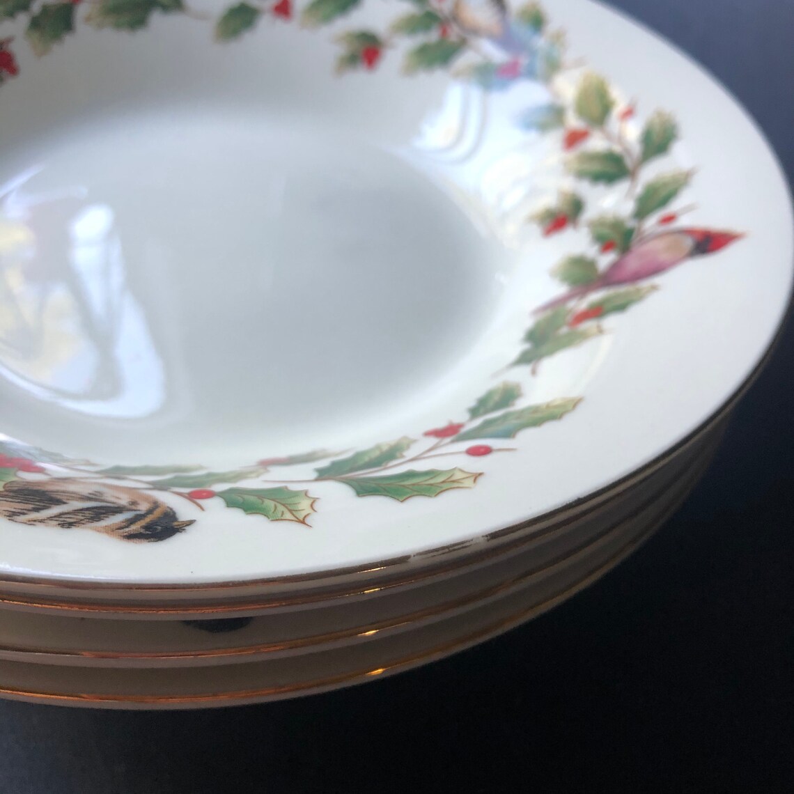 4 Christmas Soup Bowls by International Bazaar with Holly and Etsy