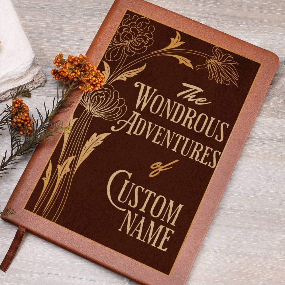 Our Adventure Book, Leather Cover with Convex Words, Up Themed