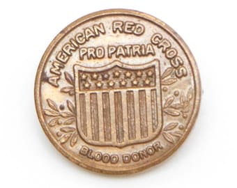 1940s American Red Cross Blood Donor Pin – Pro Patria WWII-Era Vintage Service Badge