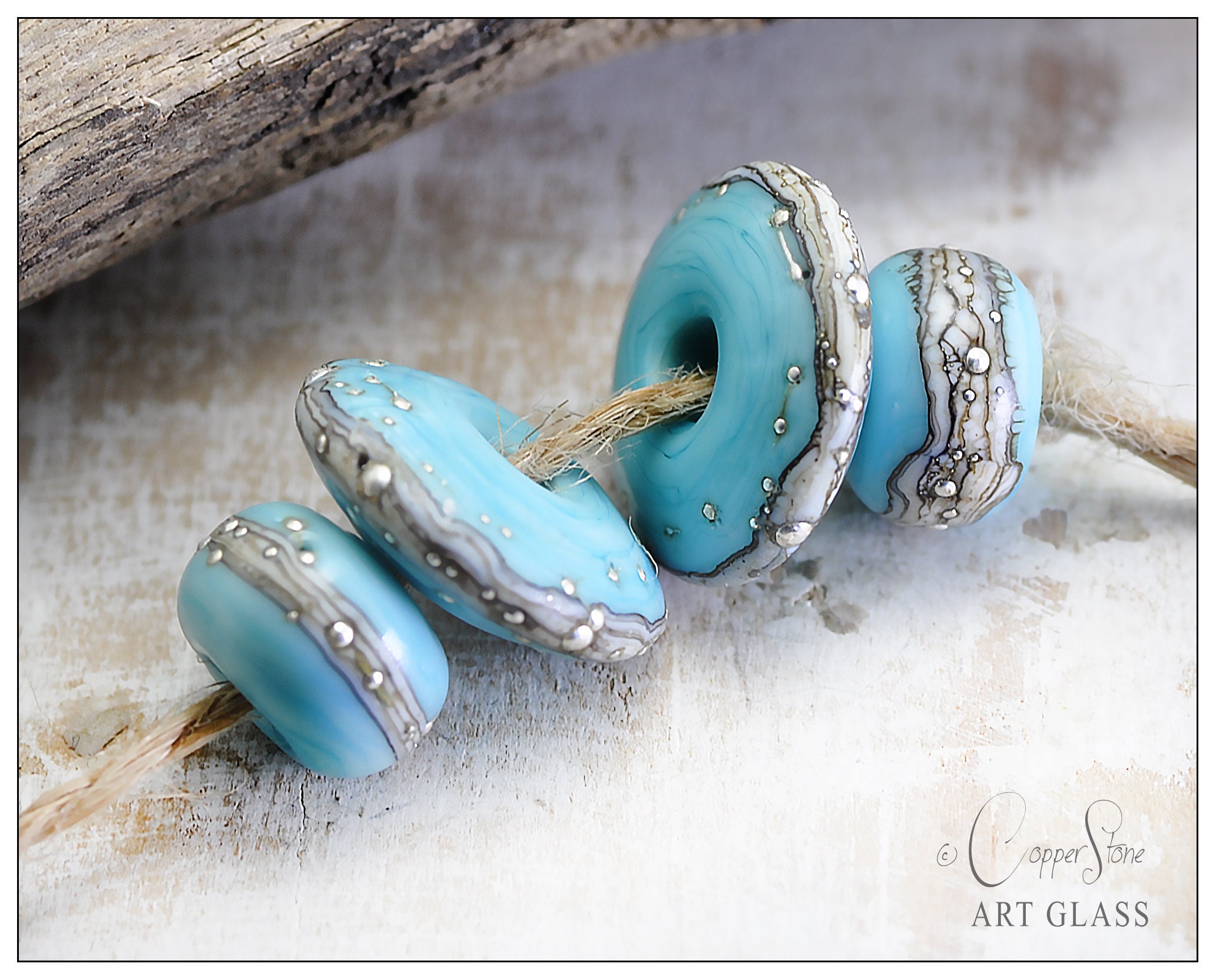 Turquoise blue earrings lampwork beads - Etsy 日本