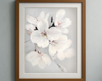 Serenity in Bloom, Cherry Blossoms Wall Decor, Harmony Prints Digital PRINTABLE Wall Art