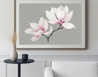 Graceful Magnolia, Magnolia Wall Decor, Harmony Prints Digital PRINTABLE Wall Art