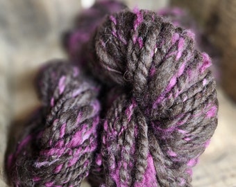 Handspun Bulky Alpaca Yarn- 'Chocolate & Wine'