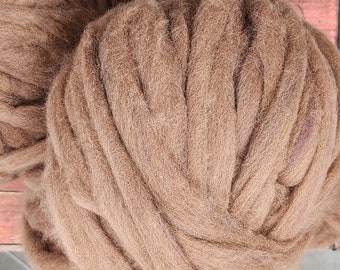 Dark Fawn 100% Alpaca Roving with SUPER Subtle Overdyed Tones