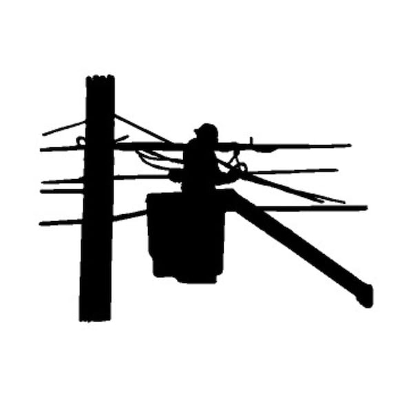 Lineman  Bucket man//Lineman Decal // Vinyl Decal // I love my Lineman // Car Decal // Vinyl Sticker