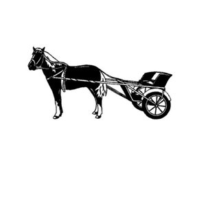 Decalque em miniatura de cavalo e carroça // Decalque de vinil // Decalque country // Decalque para janela de carro