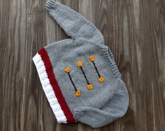 Hand knit toddler sweater USMA Dress Uniform inspired