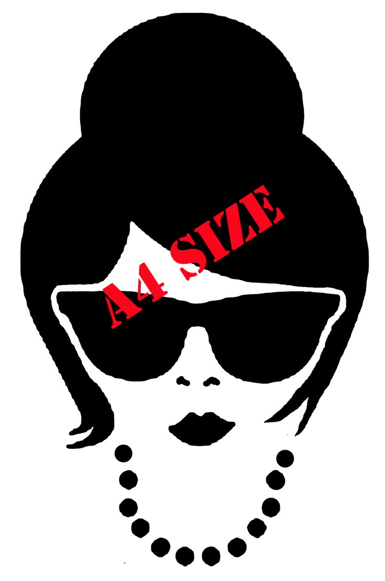 Stencil women with sunglasses A4 size Etsy