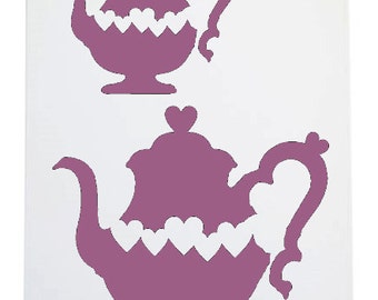 Stencil coffee pot A4 size