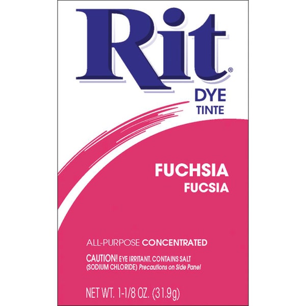 Rit dye choose from colours: fuchsia, purple, wine, petal pink