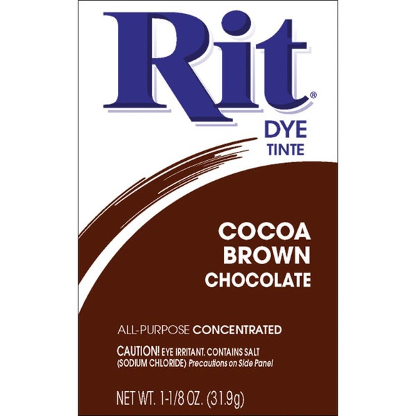 Rit dye choose from colours: cocoa brown/chocolat , dark brown, black, tan or pearl grey