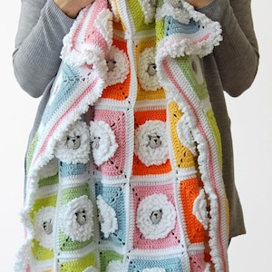 Crochet blanket pattern/Little Sheep Baby Blanket pattern/Step-by-step tutorial/Baby blanket pattern /Animal blanket pattern/Crochet pattern