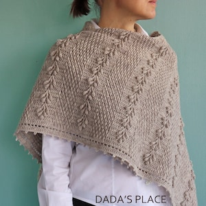 CROCHET PDF PATTERN: Soho Shawl/Modern Crochet Textured Shawl/Crochet Wrap/Popcorn Stitch Shawl/Triangle Crochet Shawl/Modern Crochet Scarf