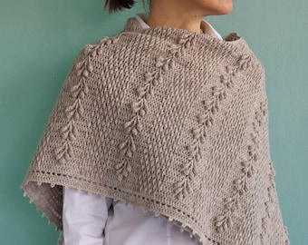 CROCHET PDF PATTERN: Soho Shawl/Modern Crochet Textured Shawl/Crochet Wrap/Popcorn Stitch Shawl/Triangle Crochet Shawl/Modern Crochet Scarf