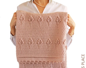 CROCHET PDF PATTERN: Calista Blanket/Textured Baby Blanket/Popcorn Stitch Afghan/Modern Crochet Baby Blanket/Beautiful Baby Blanket