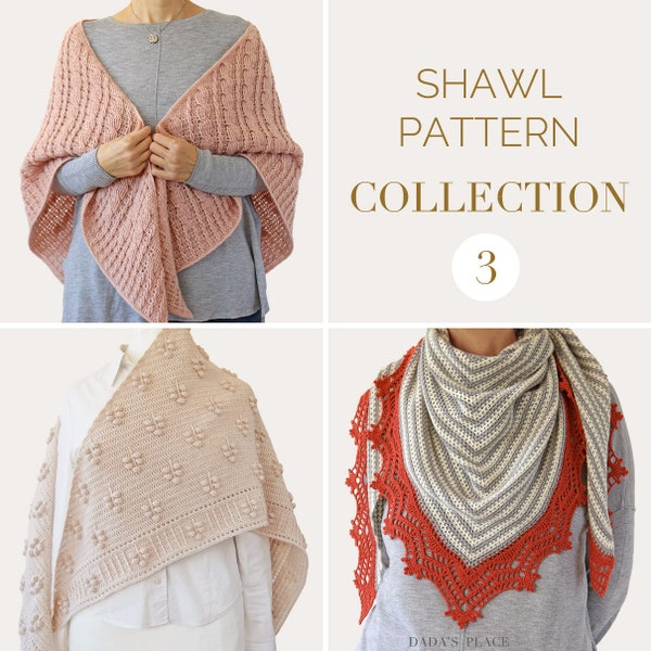 CROCHET SHAWL COLLECTION 3: Crochet Cable Shawl/Bobble Stitch Shawl/Striped Crochet Scarf/Lace Crochet/Modern Crochet Shawl/Textured Shawl