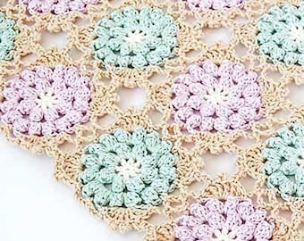 Crochet scarf pattern/ Crochet lace scarf pattern / Crochet lace scarf/ Lace scarf pattern/ Flower scarf/ PDF pattern scarf/ Crochet scarf