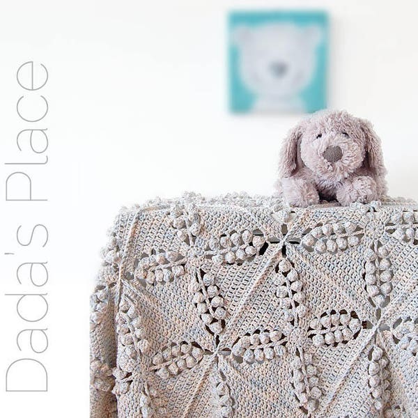 CROCHET PATTERN: Norwegian Forest Blanket/Vintage Crochet Blanket Pattern/Baby blanket/Popcorn Stitch Blanket/Crochet Afghan/Textured Afghan