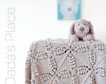 CROCHET PATTERN: Norwegian Forest Blanket/Vintage Crochet Blanket Pattern/Baby blanket/Popcorn Stitch Blanket/Crochet Afghan/Textured Afghan