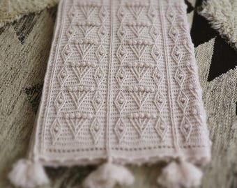 PADRÃO DE CROCHÊ EM PDF: Cobertor Chelsea // Cobertor de crochê para bebê / Manta de crochê moderna / Tutorial de cobertor de crochê passo a passo / Cobertor texturizado