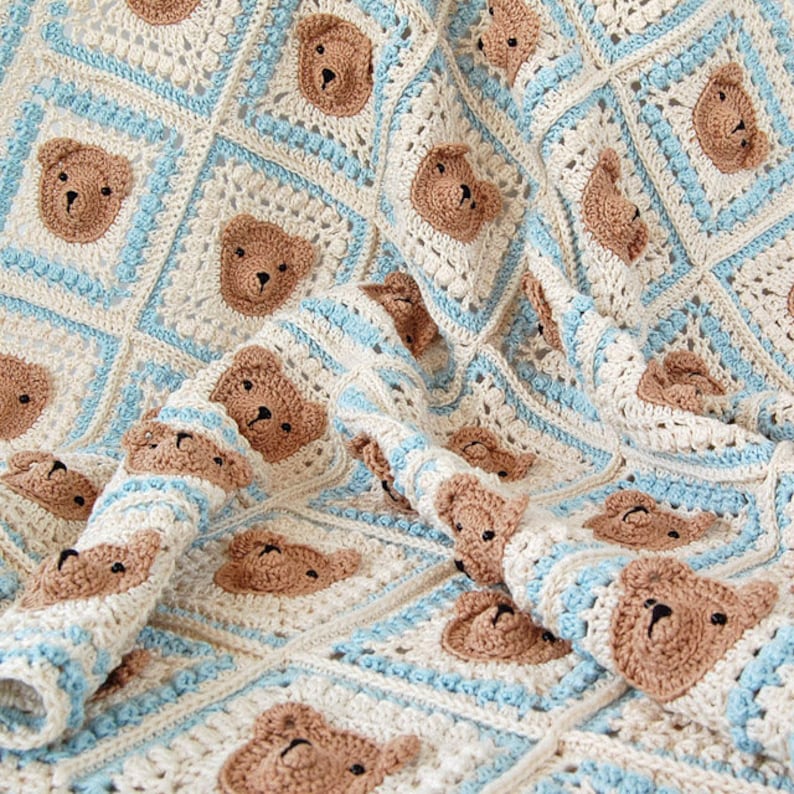 CROCHET PATTERN Teddy Bear Baby Blanket/Stepbystep Etsy