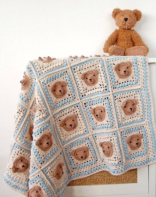 CROCHET PATTERN Teddy Bear Baby Blanket step by step Tutorial hakelanleitung animal Afghan granny Square Blanket modern Crochet Blanket Etsy Canada