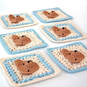 CROCHET PATTERN: Teddy Bear Baby Blanket/Step-by-step tutorial/Häkelanleitung/Animal Afghan/Granny Square Blanket/Modern Crochet Blanket image 9